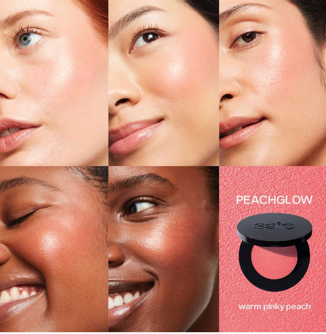SAIE Glow Sculpt Multi-Use Cream Highlighting Blush - Peachglow - warm pinky peach