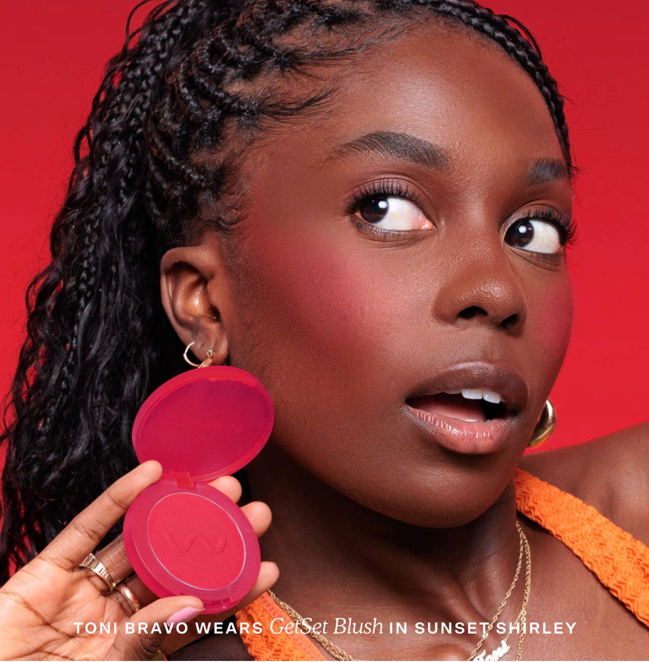 TOWER 28 GetSet Blur + Set Matte Powder Blush- Sunset Shirley x Toni Bravo - warm raspberry