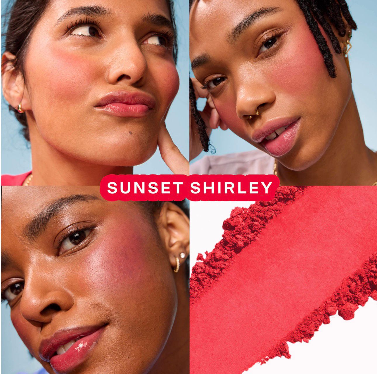 TOWER 28 GetSet Blur + Set Matte Powder Blush- Sunset Shirley x Toni Bravo - warm raspberry