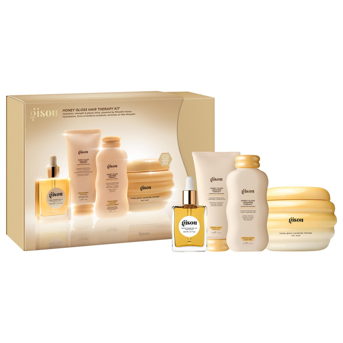 Gisou Honey Gloss Hair Therapy Set, imagen 1