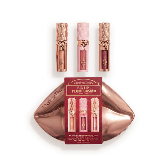 Charlotte Tilbury Mini Big Lip Plumpgasm Plumping Lip Gloss Trio Makeup Gift Set, imagen 1