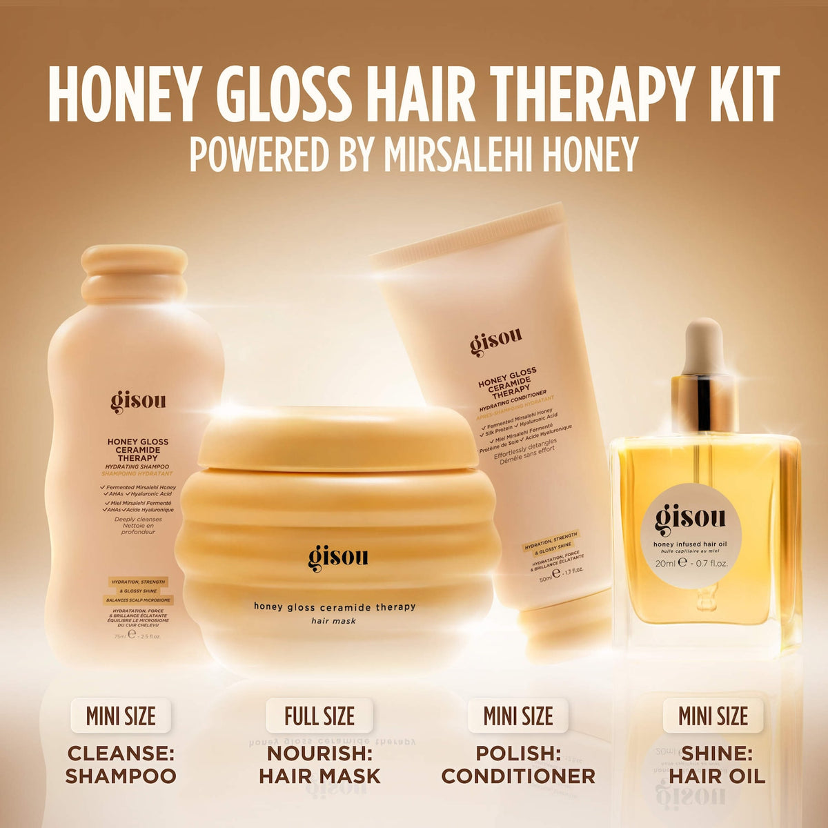 Gisou Honey Gloss Hair Therapy Set, imagen 2