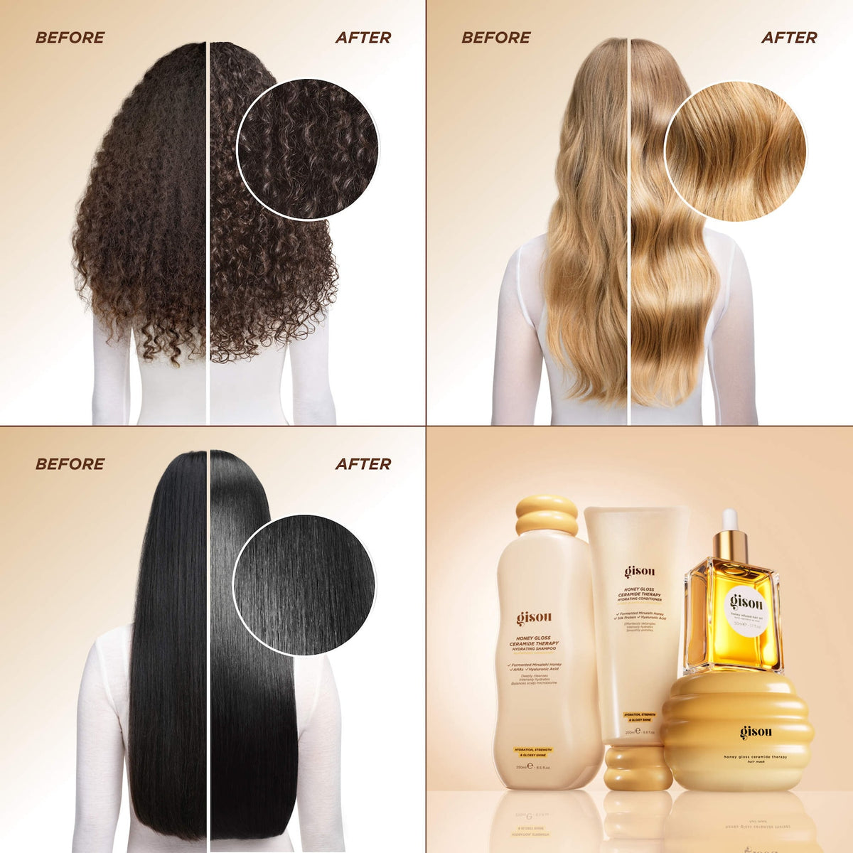 Gisou Honey Gloss Hair Therapy Set, imagen 7