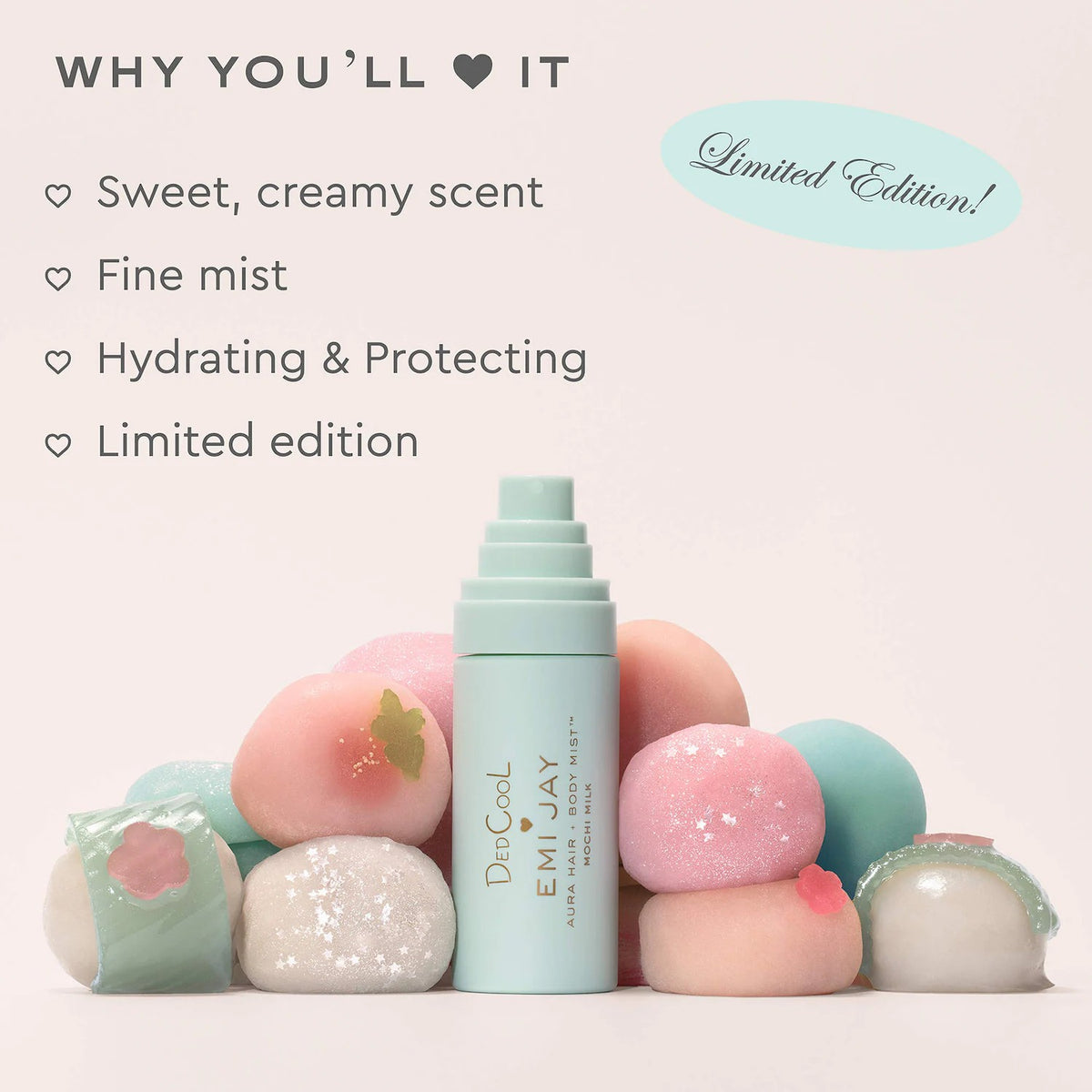 DedCool x Emi Jay Aura Hair & Body Mist Mochi Milk