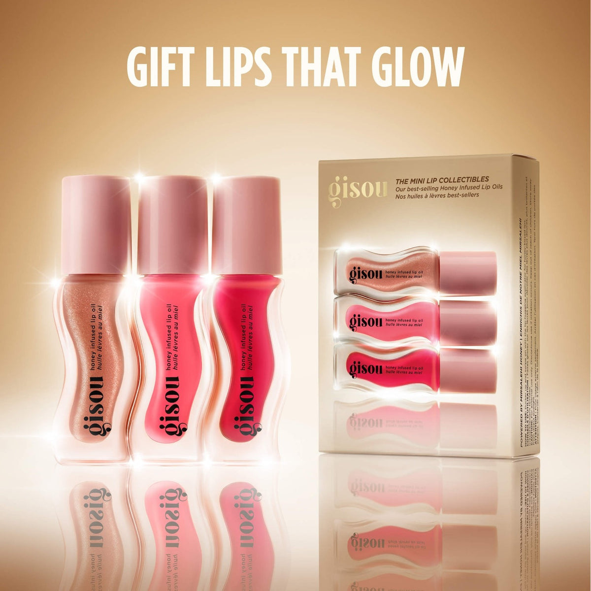 Gisou Honey Infused Hydrating Lip Oil Deluxe Mini Trio Set