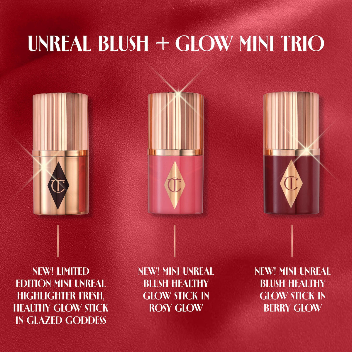 Charlotte Tilbury Mini Unreal Blush + Glow Trio