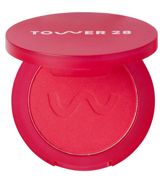 TOWER 28 GetSet Blur + Set Matte Powder Blush- Sunset Shirley x Toni Bravo - warm raspberry