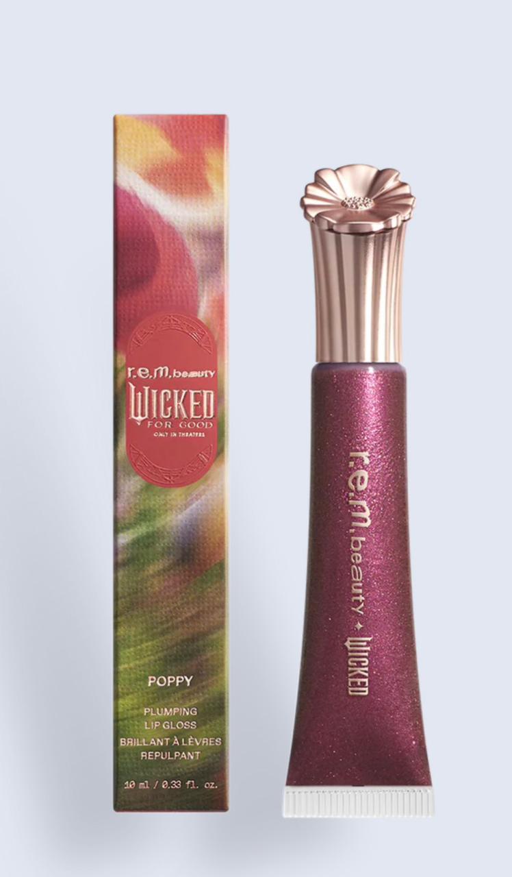 PRE-ORDEN R.E.M. BEAUTY X WICKED: FOR GOOD POPPY PLUMPING LIP GLOSS - PRETTY AS A POPPY