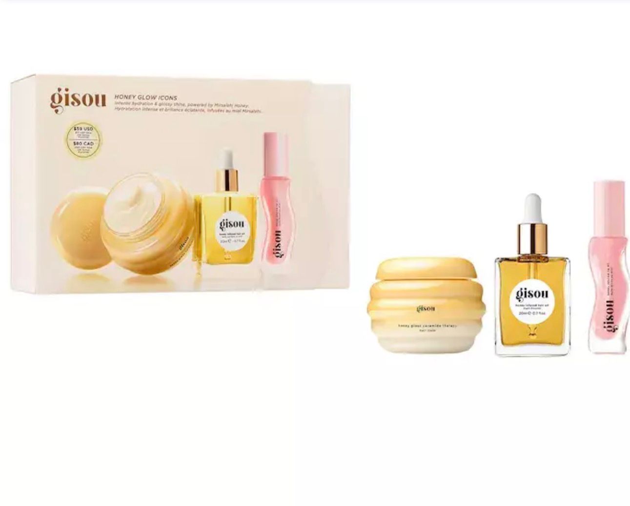 PREORDEN GISOU HONEY GLOW ICONS HAIR & LIP SET