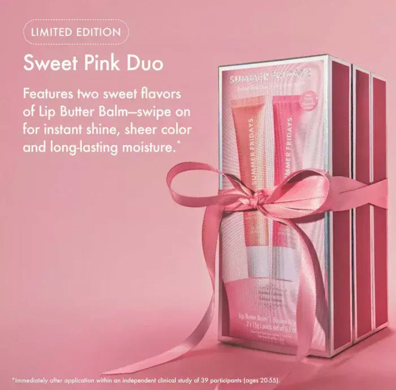 PREORDEN* Summer Fridays Sweet Pink Duo with Birthday Cake + Strawberry Soft Serve Lip Butter Balm