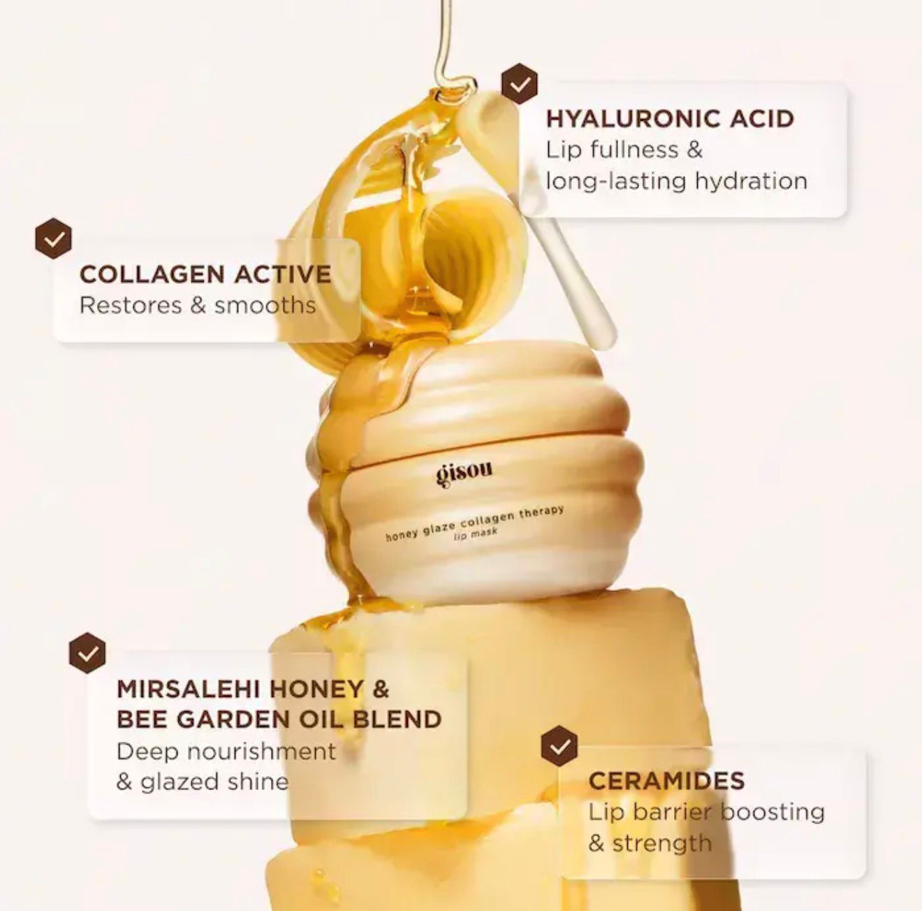PREORDEN Gisou Honey Glaze Collagen Therapy Lip Mask