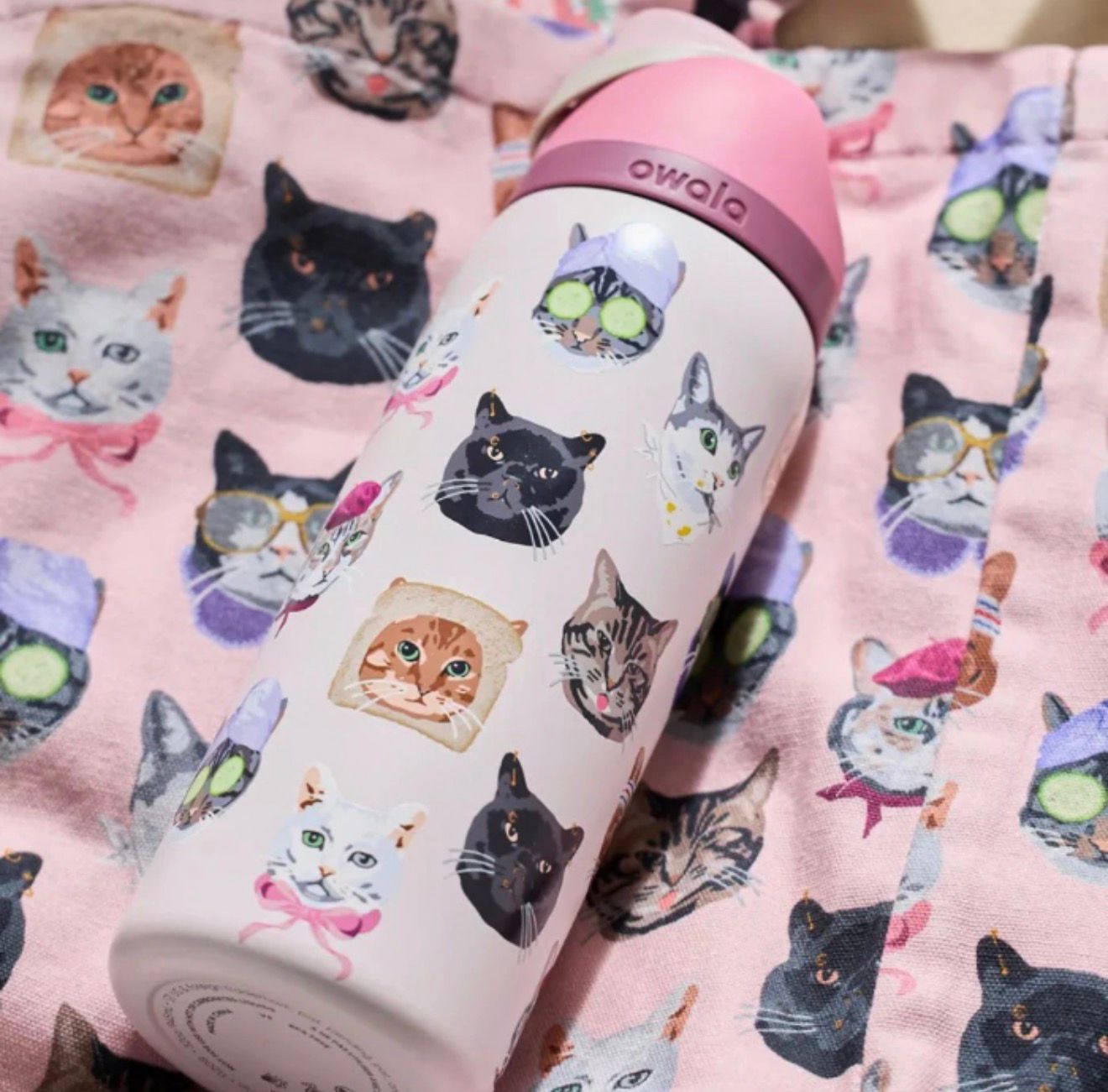 *PREORDEN* OWALA UO EXCLUSIVE NEW CAT COLLAGE 2.0 PRINT FREESIP 32 OZ WATER