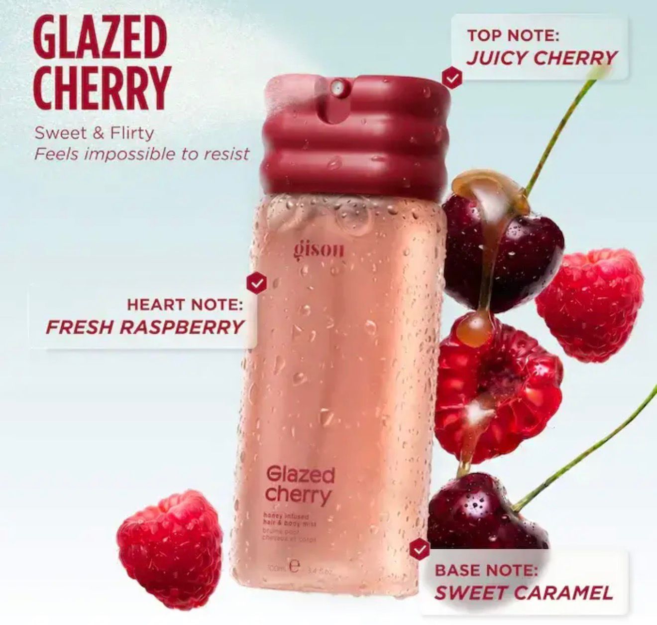PREORDEN Gisou Glazed Cherry Honey Infused Hair & Body Mist