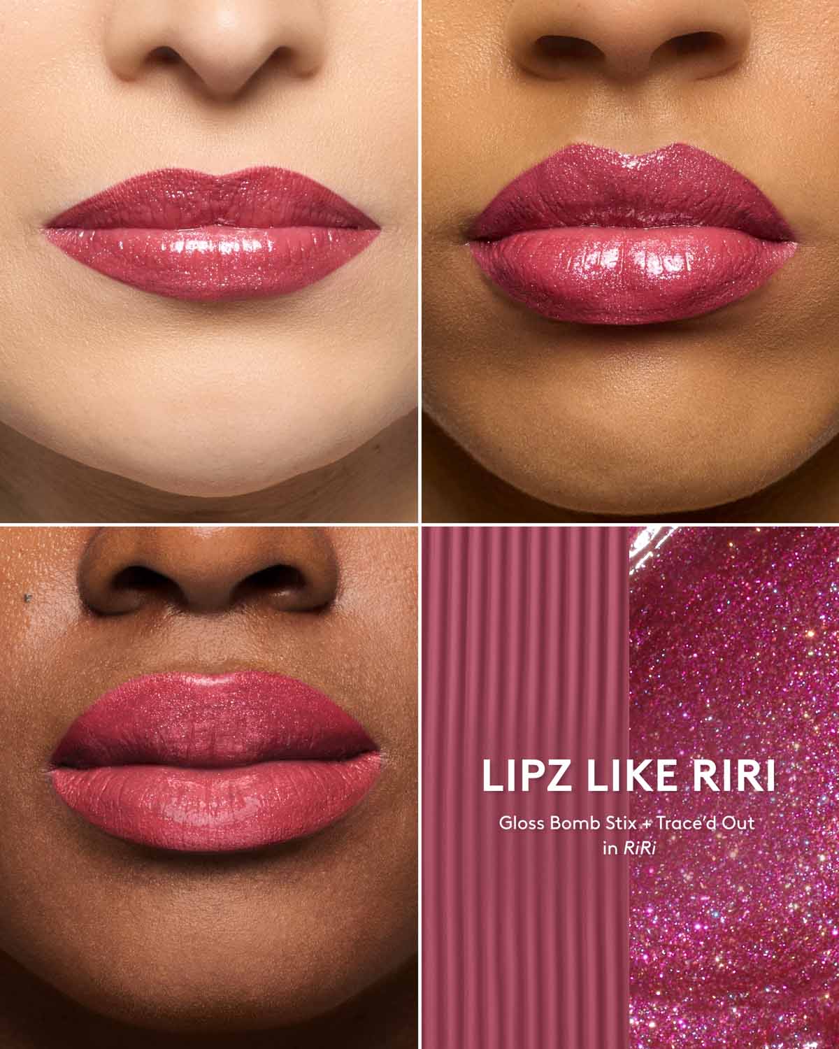 Fenty Beauty Lipz Like Riri – swatches del tono RiRi
