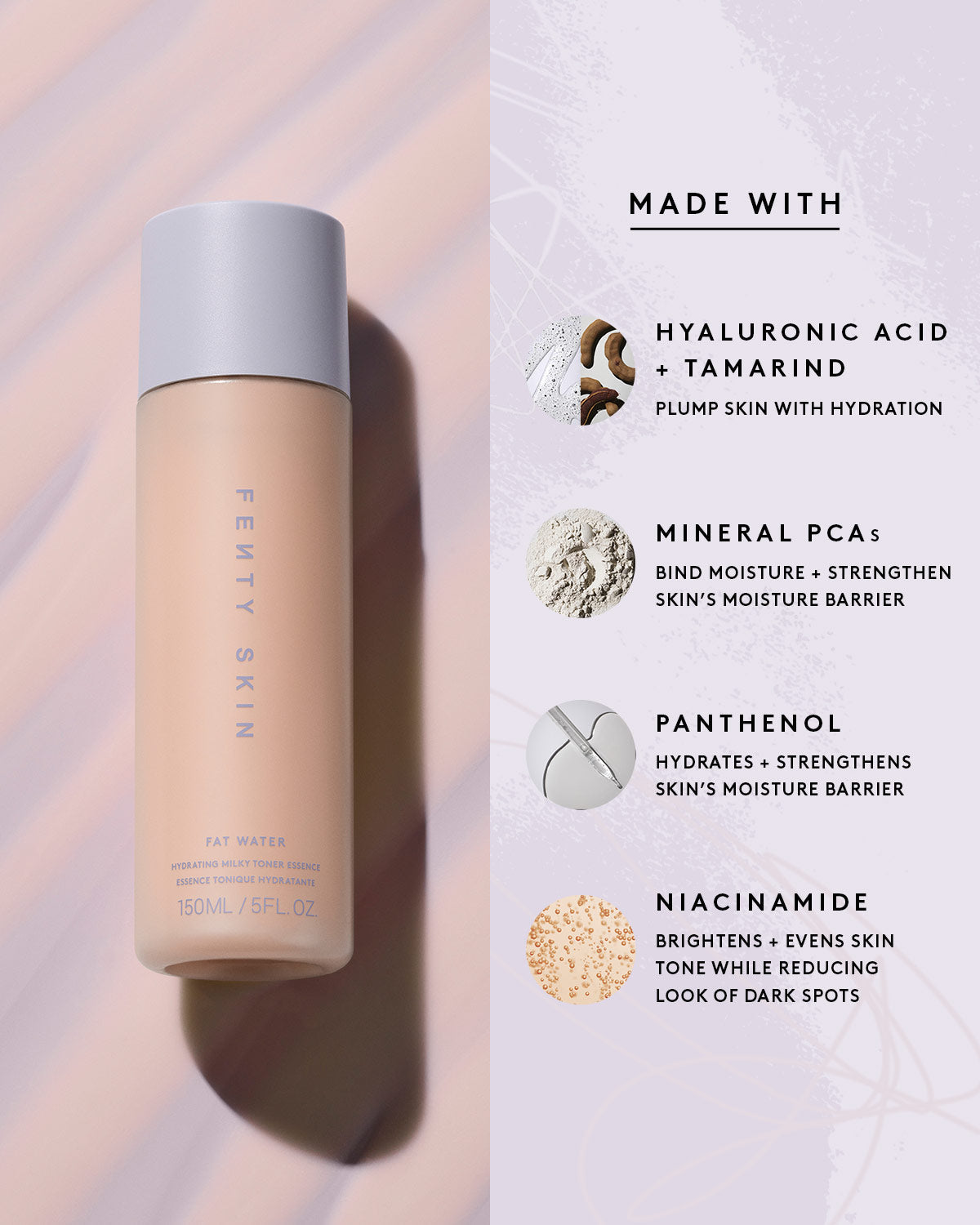 Fenty Beauty Quench Kit Mini – ingredientes clave de Fat Water
