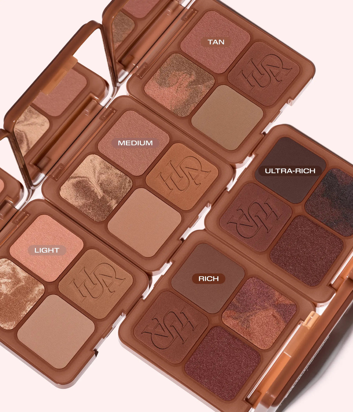 Huda Beauty Bronze Filter Bronzer and Contour Palette, los 5 tonos: Light, Medium, Tan, Rich y Ultra Rich