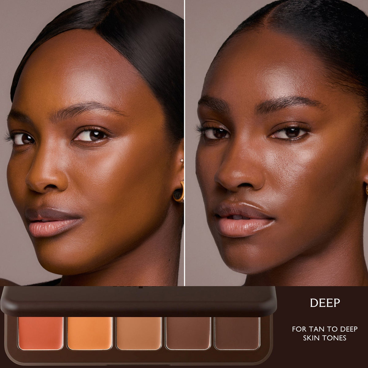 m.ph by Mary Phillips Underpainting Face Highlight & Contour Palette – Deep, modelos con la paleta
