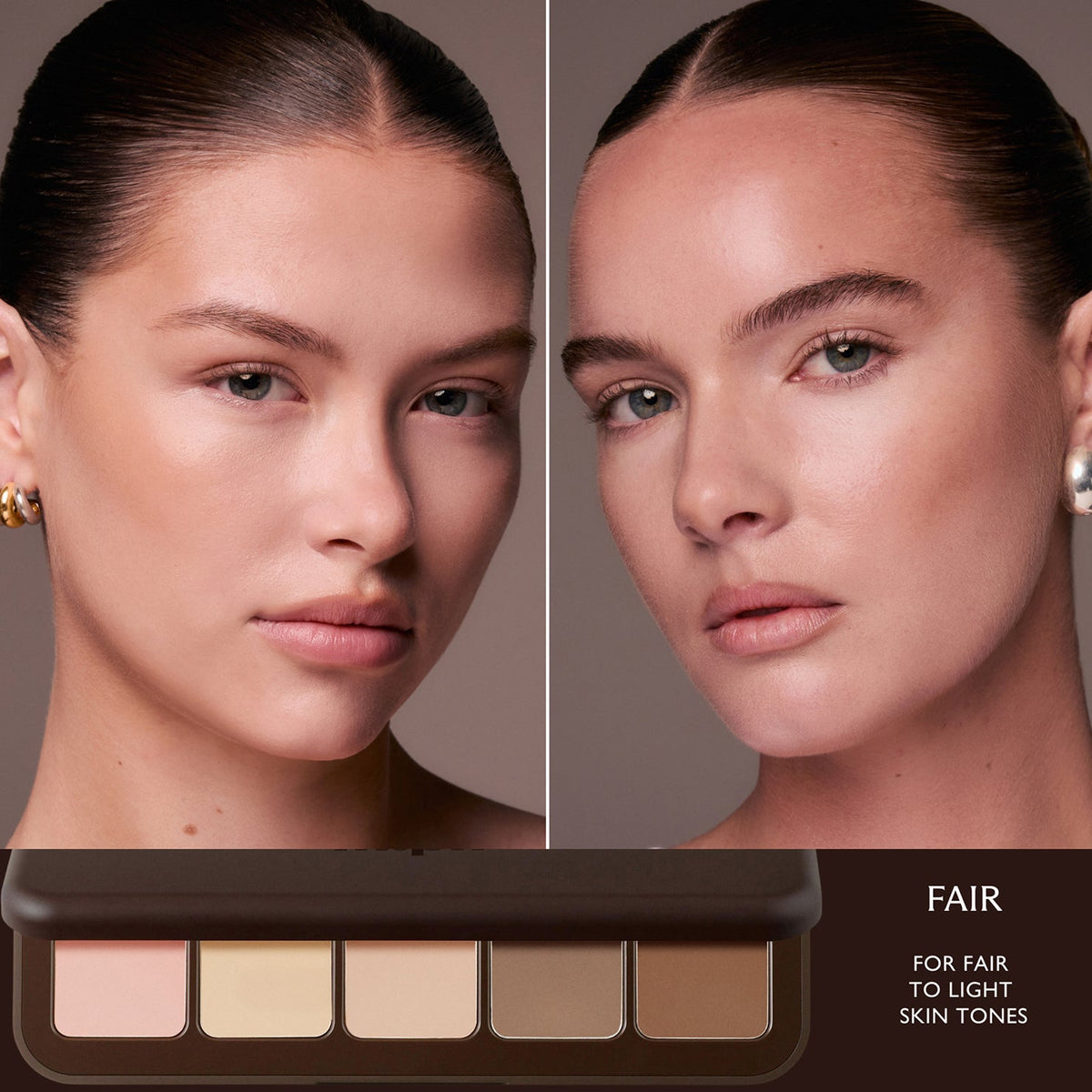 m.ph by Mary Phillips Underpainting Face Highlight & Contour Palette – Fair, modelos con la paleta