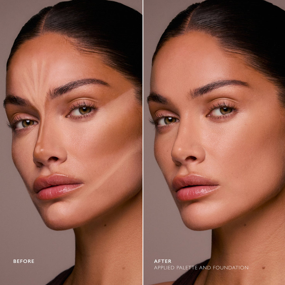 m.ph by Mary Phillips Underpainting Face Highlight & Contour Palette – Medium, antes y después