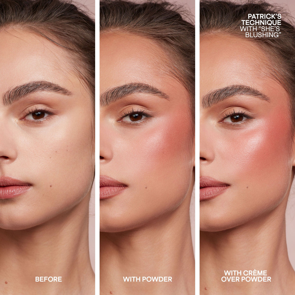 PATRICK TA Mini Major Headlines Double-Take Blush Duo, resultado en modelos