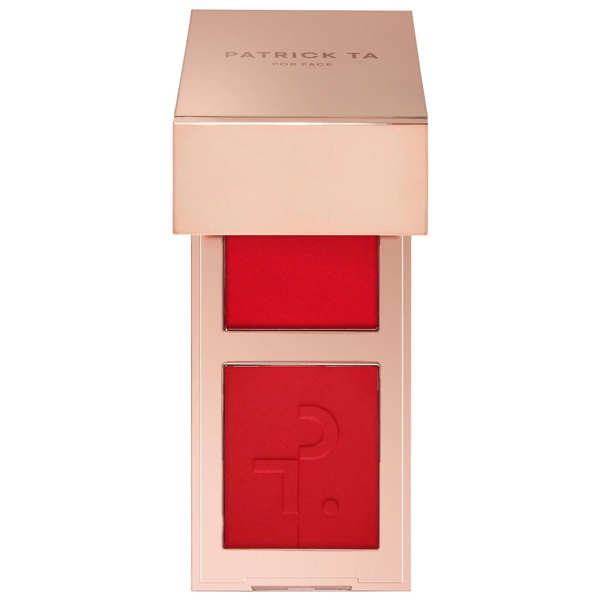 PATRICK TA Mini Major Headlines Double-Take Blush Duo – She Left Me On Red, compacto