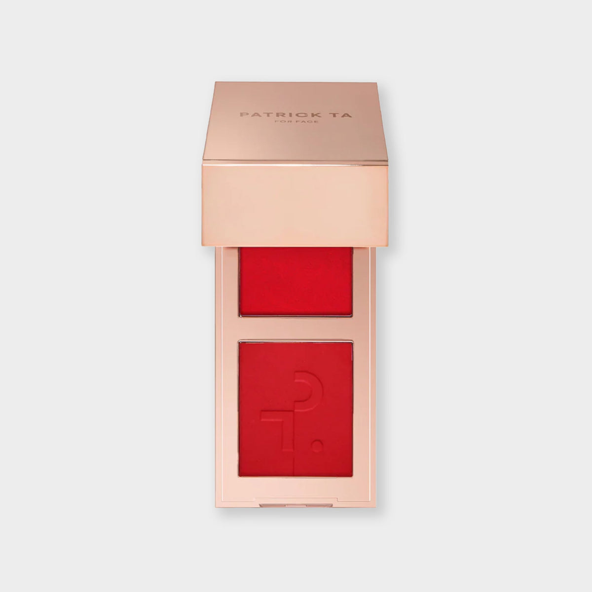 PATRICK TA Mini Major Headlines Double-Take Blush Duo – She Left Me On Red, compacto