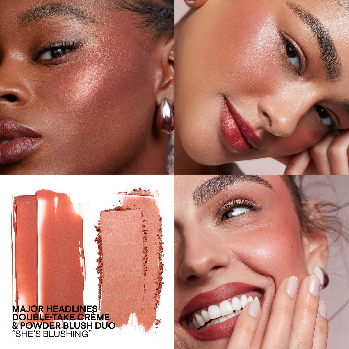 PATRICK TA Mini Major Headlines Double-Take Blush Duo – She's Blushing, en modelos