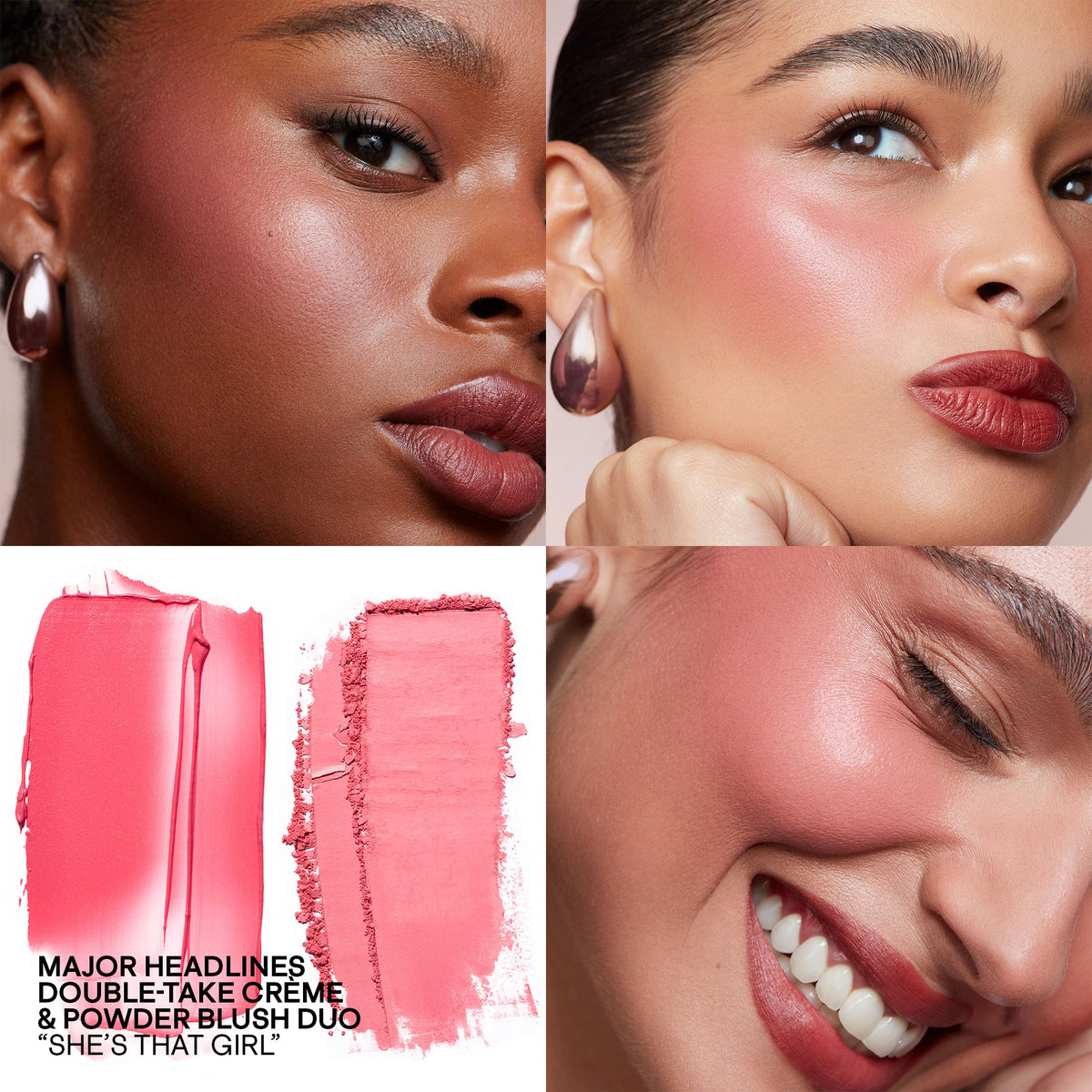 PATRICK TA Mini Major Headlines Double-Take Blush Duo – She's That Girl, en modelos