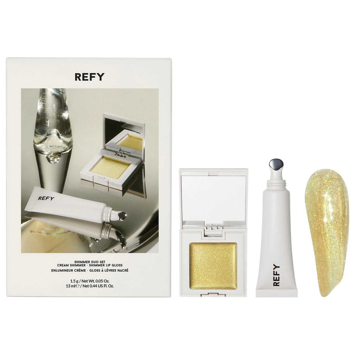 REFY Shimmer Lip Gloss & Cream Highlighter Duo Gift Set Gaia