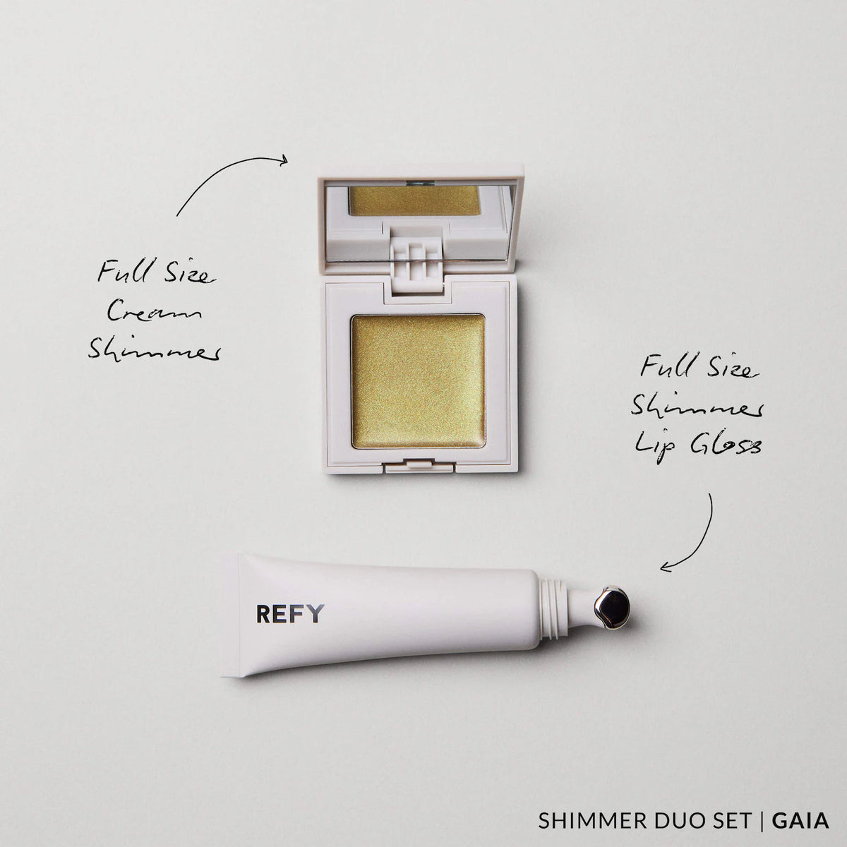 REFY Shimmer Lip Gloss & Cream Highlighter Duo Gift Set