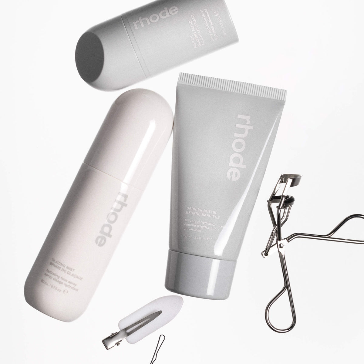 Rhode Glazing Mist – con otros productos de la rutina