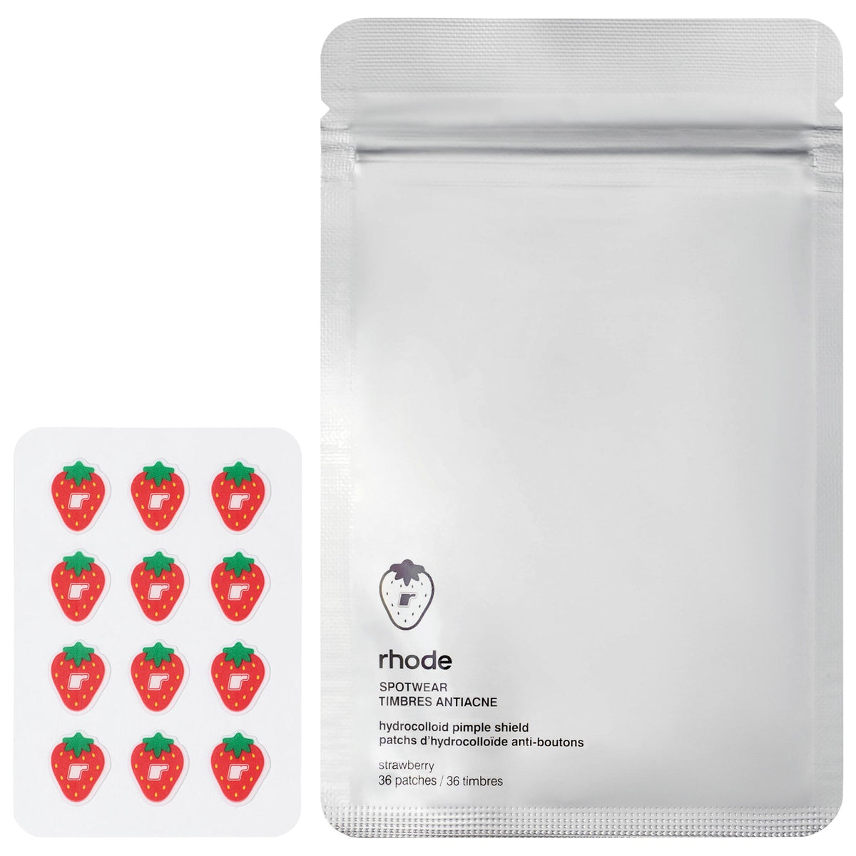 Rhode Spotwear Hydrocolloid Patches Strawberry – hoja y bolsa